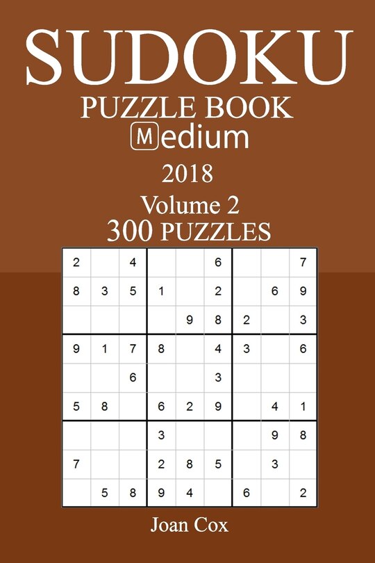Front cover_300 Medium Sudoku Puzzle Book - 2018