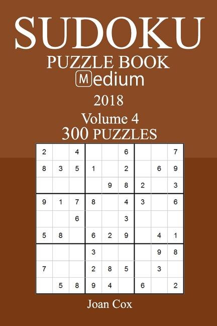 Front cover_300 Medium Sudoku Puzzle Book - 2018