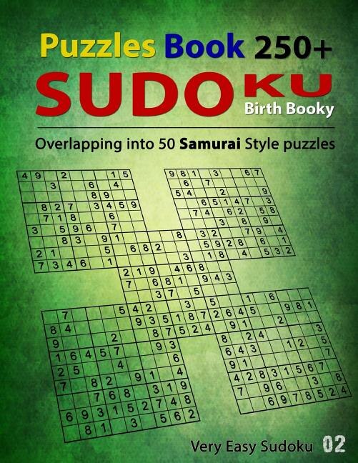 Samurai Sudoku Puzzle Book: 250 Samurai Sudoku Puzzles / Overlapping Into 50 Samurai Style / Very Easy Sudoku Volume 2