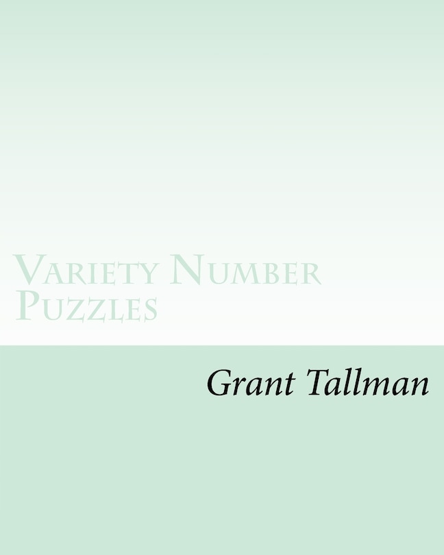 Front cover_Variety Number Puzzles