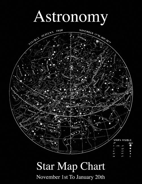 Front cover_Astronomy Star Map Chart November 1st To January 20th