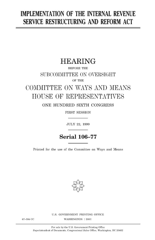 Couverture_Implementation of the Internal Revenue Service Restructuring and Reform Act