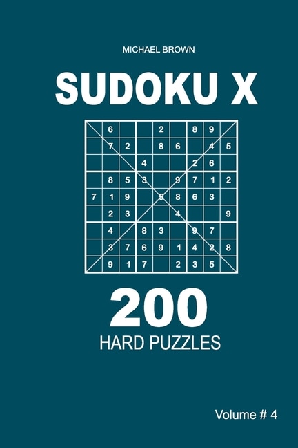 Couverture_Sudoku X - 200 Hard Puzzles 9x9 (Volume 4)