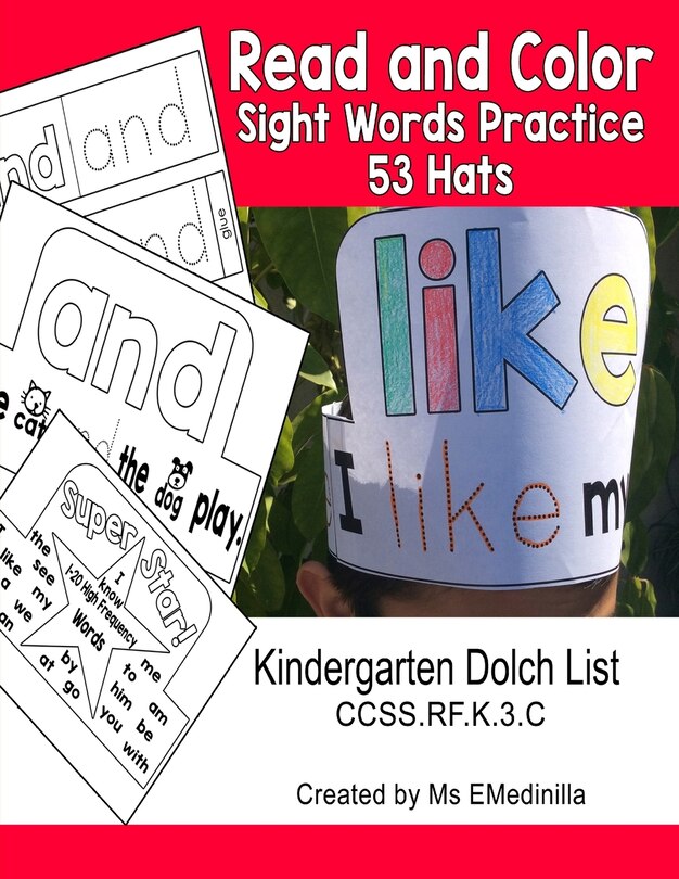 Front cover_Read and Color Sight Words Practice 53 Hats