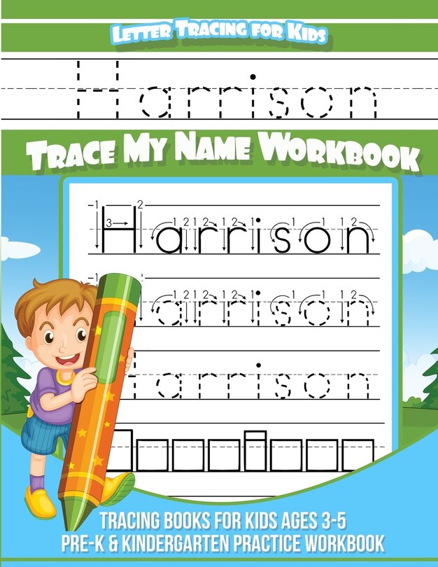 Front cover_Harrison Letter Tracing for Kids Trace my Name Workbook