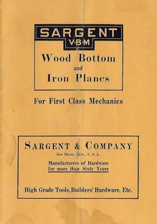 Couverture_Sargent VBM Wood Bottom And Iron Planes For First Class Mechanics