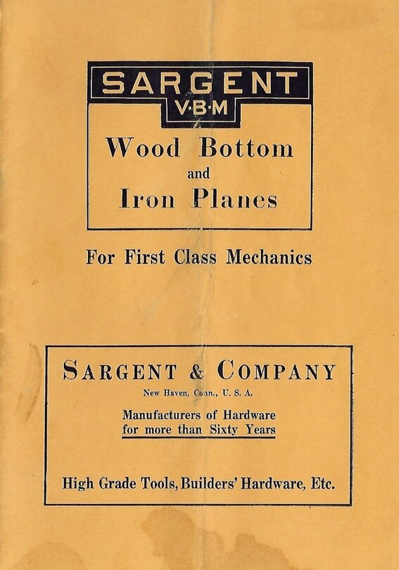 Couverture_Sargent VBM Wood Bottom And Iron Planes For First Class Mechanics