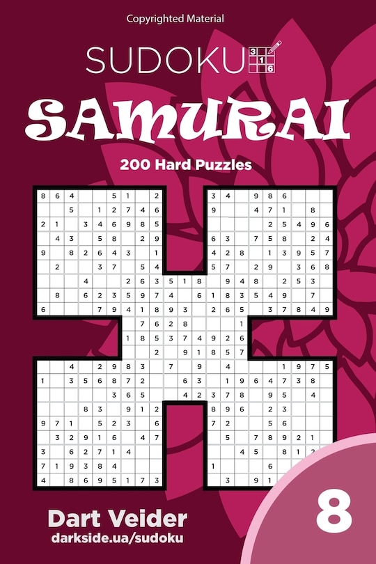 Front cover_Sudoku Samurai - 200 Hard Puzzles 9x9 (Volume 8)