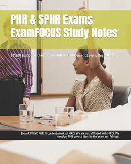 Front cover_PHR & SPHR Exams ExamFOCUS Study Notes 2018/19 Edition