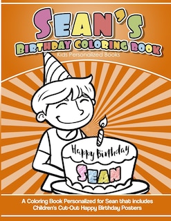 Front cover_Sean's Birthday Coloring Book Kids Personalized Books