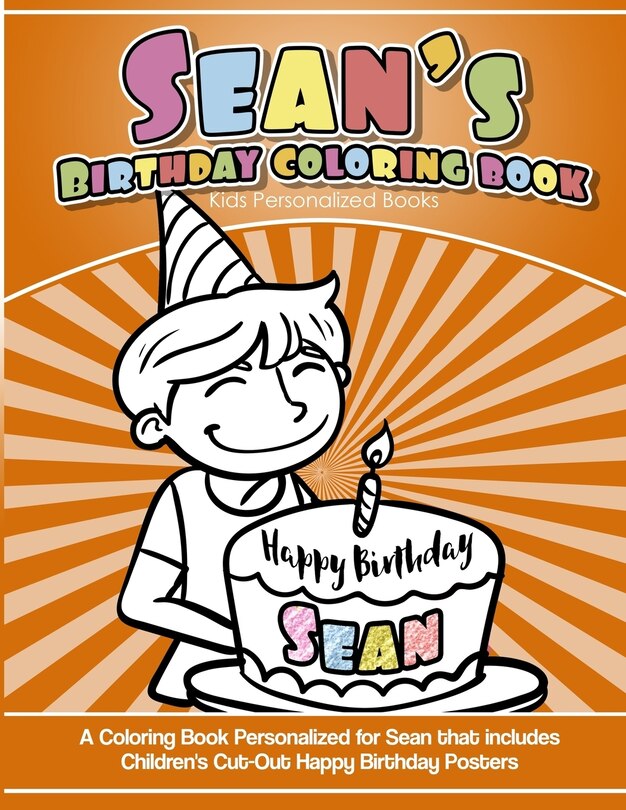 Front cover_Sean's Birthday Coloring Book Kids Personalized Books