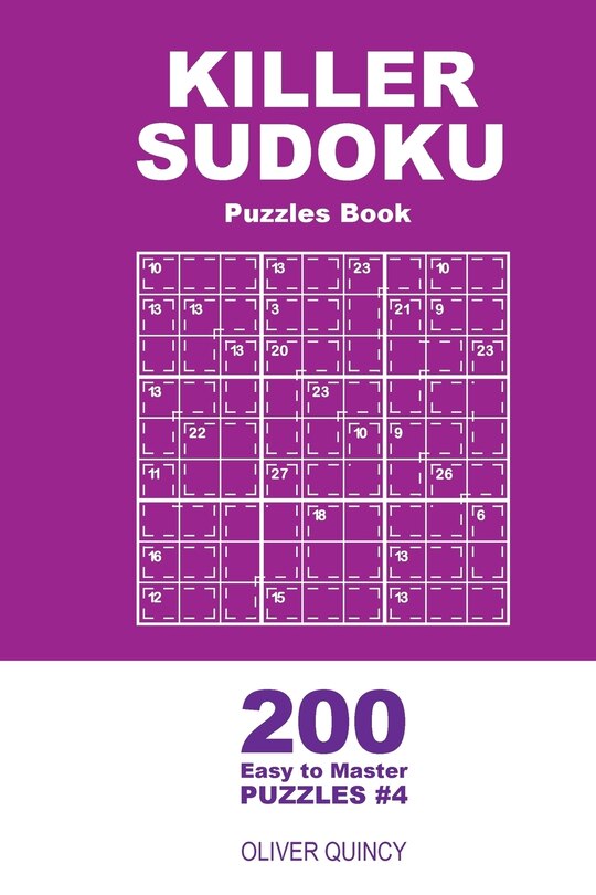 Front cover_Killer Sudoku - 200 Easy to Master Puzzles 9x9 (Volume 4)
