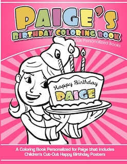 Front cover_Paige's Birthday Coloring Book Kids Personalized Books