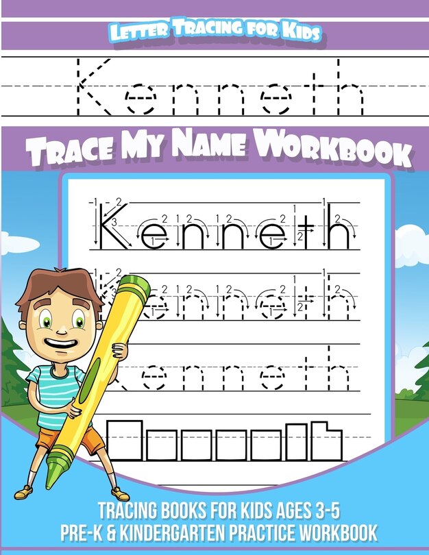 Front cover_Kenneth Letter Tracing for Kids Trace my Name Workbook