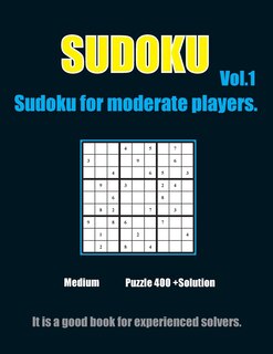 Couverture_Sudoku for moderate players. Vol.1