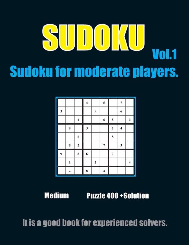 Couverture_Sudoku for moderate players. Vol.1