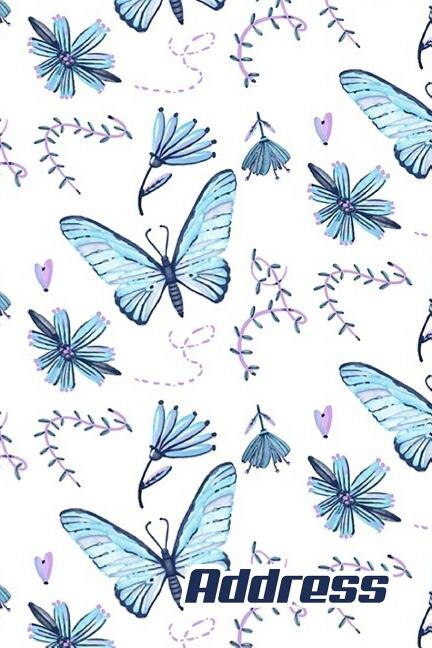Address.: Address Book. (vol. C63) Blue Butterfly Cover Design. Glossy Cover, Contract Large Print, Font, 6 X