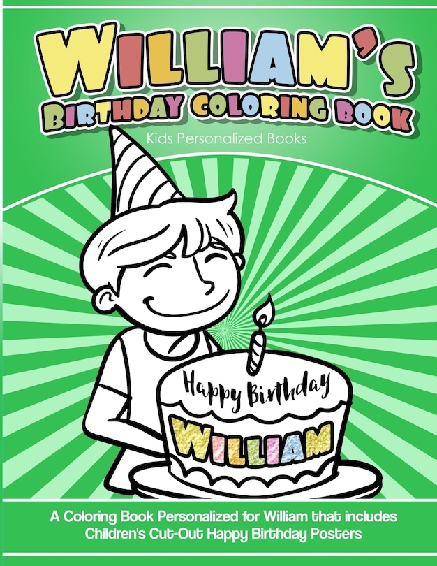 Couverture_William's Birthday Coloring Book Kids Personalized Books