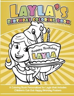 Front cover_Layla's Birthday Coloring Book Kids Personalized Books