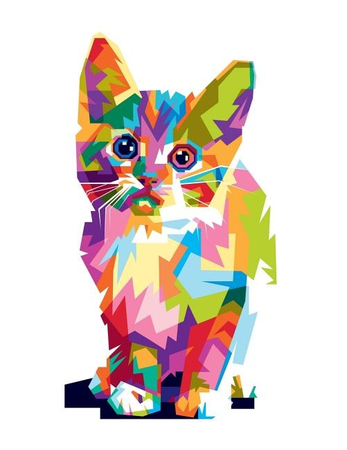 Notebook: Multicolored Cat, Composition Notebook For Girls, Large Size - Letter, Wide Ruled