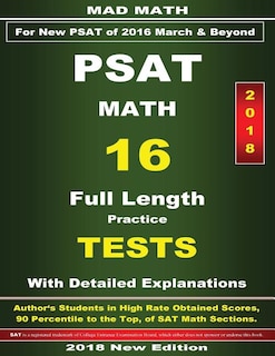Front cover_2018 New PSAT Math 16 Tests