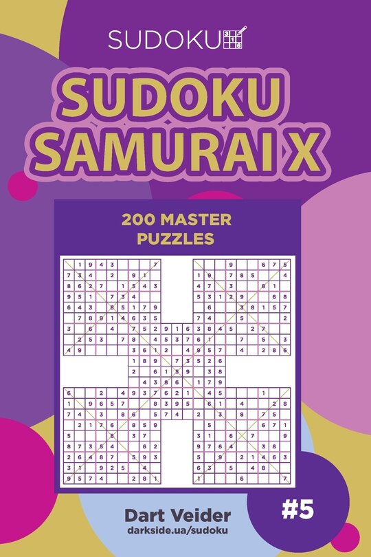 Couverture_Sudoku Samurai X - 200 Master Puzzles (Volume 5)