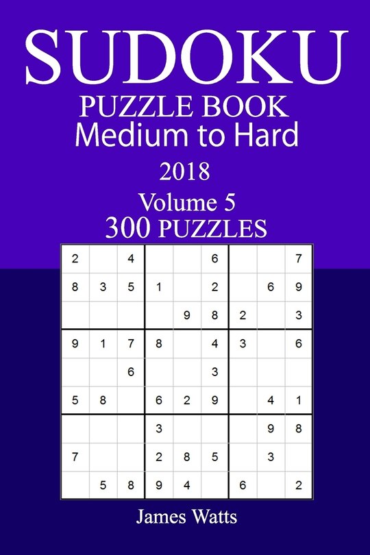 Front cover_300 Medium to Hard Sudoku Puzzle Book - 2018