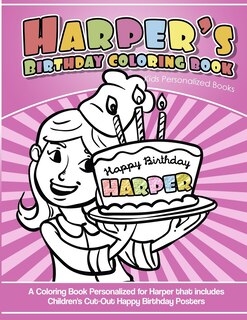 Front cover_Harper's Birthday Coloring Book Kids Personalized Books