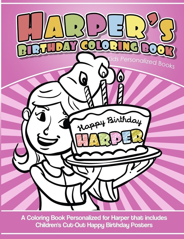 Front cover_Harper's Birthday Coloring Book Kids Personalized Books