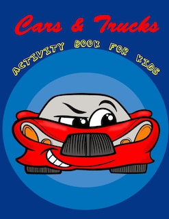 Front cover_Cars and Trucks Activity Book for kids