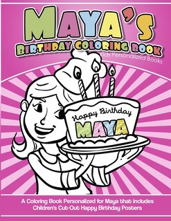 Couverture_Maya's Birthday Coloring Book Kids Personalized Books