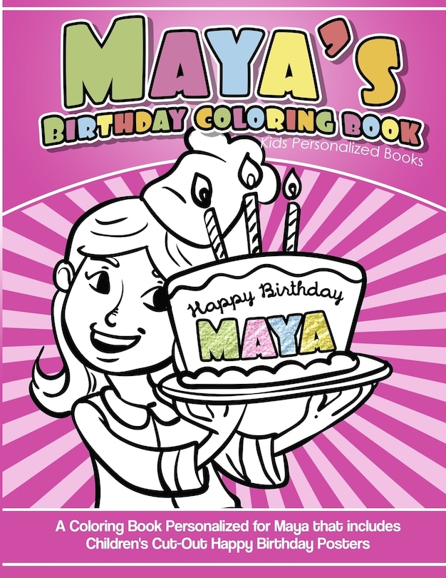 Couverture_Maya's Birthday Coloring Book Kids Personalized Books