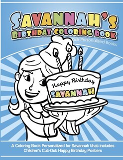 Couverture_Savannah's Birthday Coloring Book Kids Personalized Books