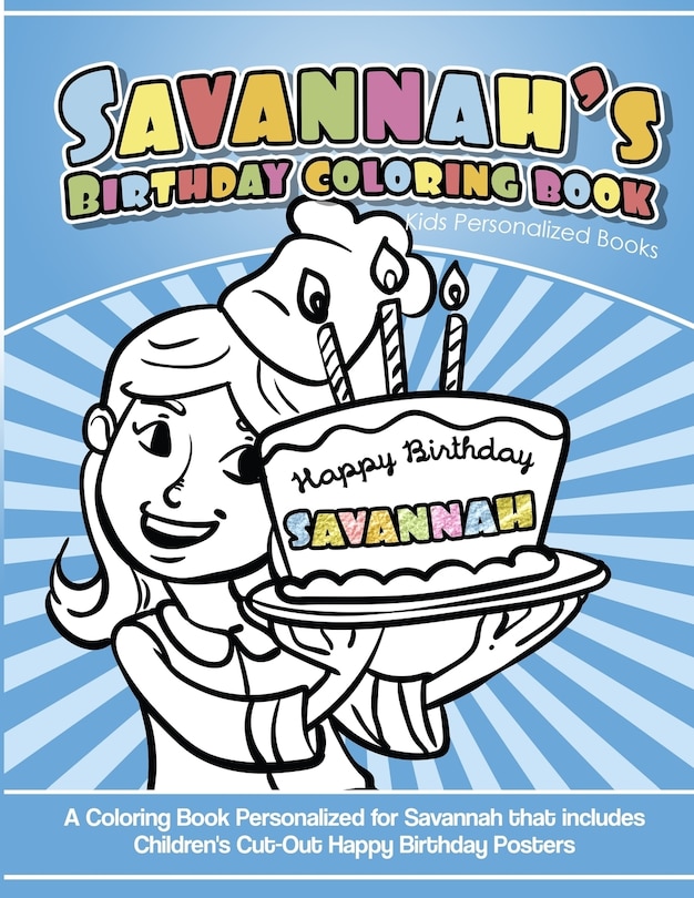 Couverture_Savannah's Birthday Coloring Book Kids Personalized Books