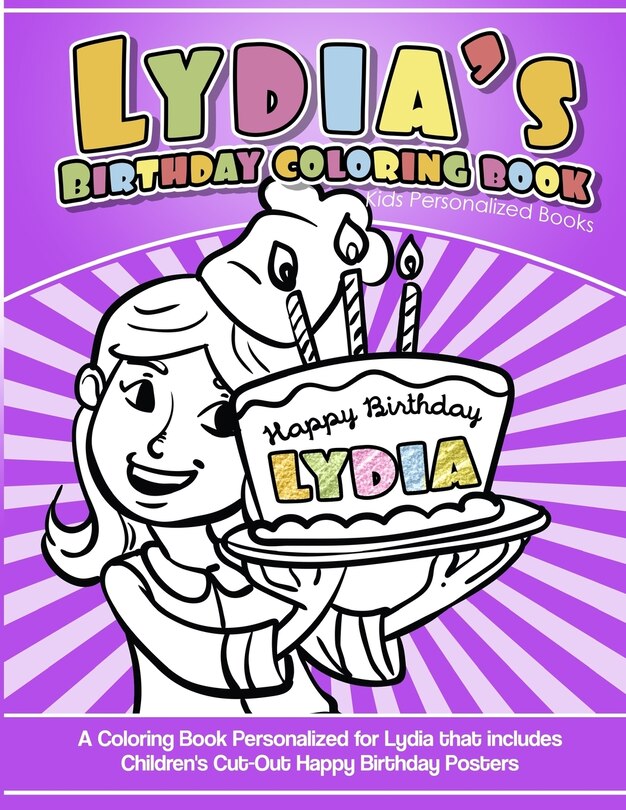 Couverture_Lydia's Birthday Coloring Book Kids Personalized Books