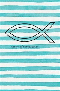Ocean of Compassion: Ichthys (or Icthus, aka Jesus Fish / Christian Fish Symbol) on 108-page Blank Book Journal