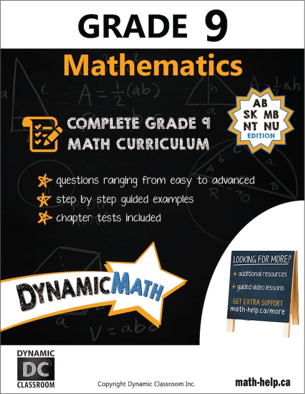 Front cover_Dynamic Math Grade 9 - AB, SK, MB, NU, NT, Atlantic Canada