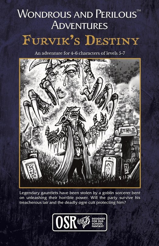 Front cover_Wondrous and Perilous(TM) Adventures Furvik's Destiny, for Old School Fantasy