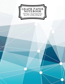 Graph Paper Notebook: Blue Abstract Lines Grid Paper Composition Notebook, Graphing Paper, Quad Ruled image number 0