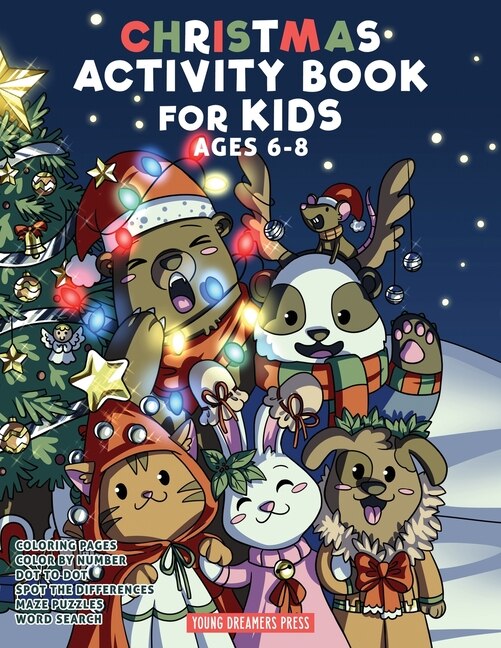 Front cover_Christmas Activity Book for Kids Ages 6-8