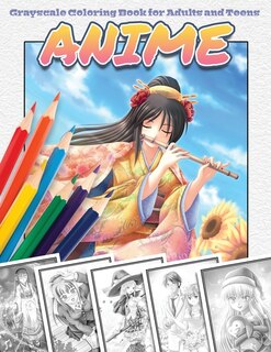 Front cover_Anime Grayscale Coloring Book for Adults and Teens