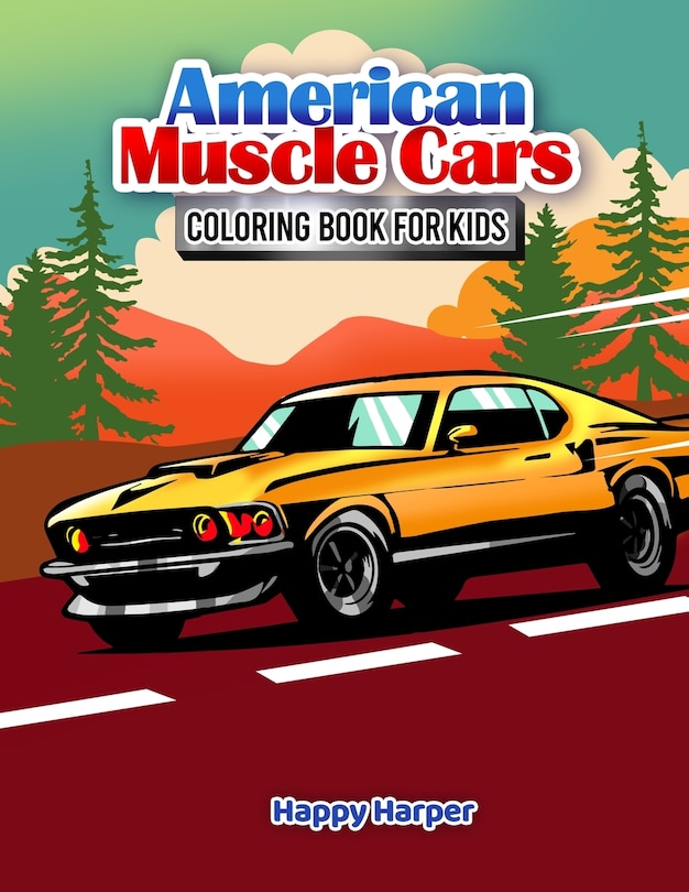 Front cover_Muscle Cars Coloring Book