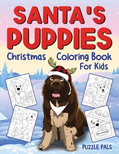 Front cover_Santa's Puppies Coloring Book For Kids
