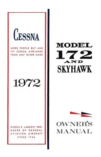 Front cover_Cessna 1972 Model 172 and Skyhawk Owner's Manual