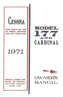 Couverture_Cessna 1971 Model 177 and Cardinal Owner's Manual