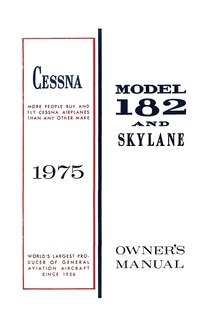 Front cover_Cessna 1975 Model 182 and Skylane Owner's Manual