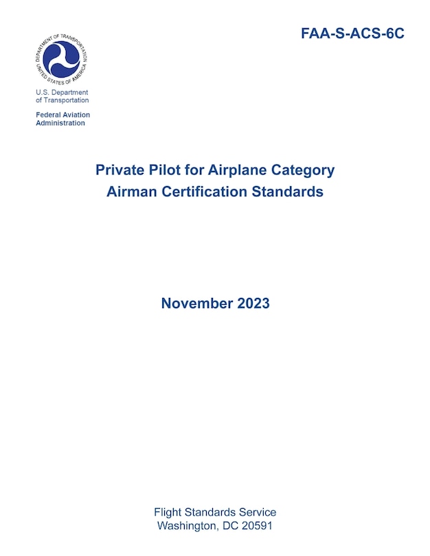 Front cover_FAA-S-ACS-6C Private Pilot for Airplane Category Airman Certification Standards
