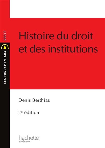 Front cover_Histoire du droit et des institutions