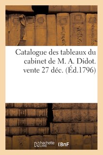 Front cover_Catalogue Des Tableaux Du Cabinet de M. A. Didot. Vente 27 Déc