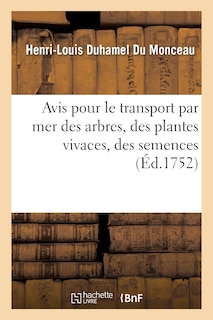 Front cover_Avis Pour Le Transport Par Mer Des Arbres, Des Plantes Vivaces, Des Semences